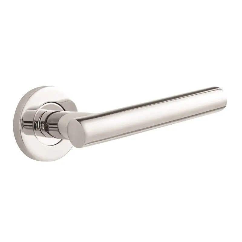 Designer Levers - Oscar Lever on Rose Door Handle - T Bar Handle - Polished Stainles Steel - 1 Pair - Fixings Included - Interior Use