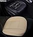 EDEALYN Ultra-Luxury PU Leather Car Seat Protection Cover Car Seat Cover for Most Four-Door Sedan&SUV,Single Seat Cover Without Backrest 1PCS (W 20.8× D 21× T 0.2inch) (3D-Beige)