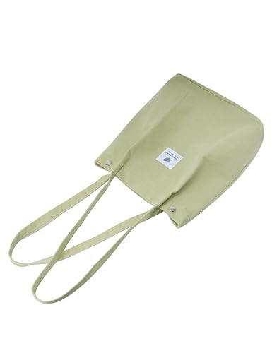Image of TOPASION Cute Corduroy Tote Bag Canvas Shoulder Handbags for Women Travel Shopping