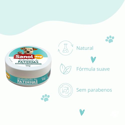 Sanol Dog, Hidratante de patinhas pet, 50 gramas, Branco
