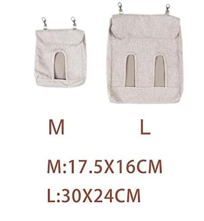 Rabbit Hay Feeder Bag, Guinea Pig Hay Feeder Storage,Sack Hay Bag Feeding Bag Storage for Chinchilla Hamsters Rabbit Guinea Pig Small Animals (L, Grey) - image 3