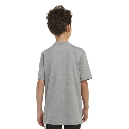 adidas Boys' Stay Dry Moisture-Wicking AEROREADY Short Sleeve T-Shirt, Dark Gray, 18-202