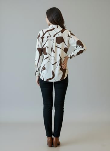 Image of Trendy Queen Women's Printed Straight Mandarin Neck Shirt for Women's | Tops for Woman Shirts | Shirt for Women Stylish Western (SD778 S)