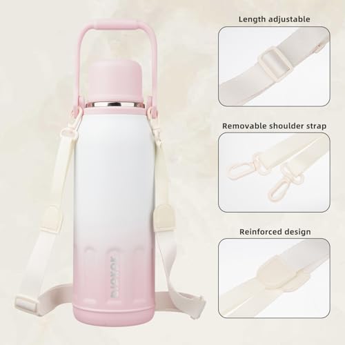 Image of BJPKPK Stainless Steel Insulated Bottle with Handle & Strap, 50oz