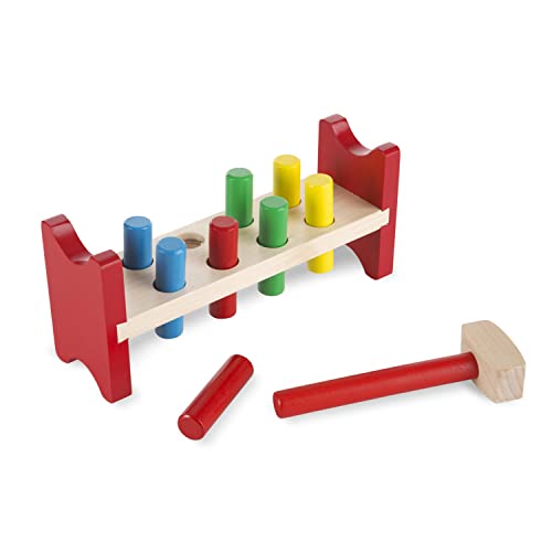 Image of Melissa & Doug Deluxe Wooden Pound-A-Peg Toy with Hammer - FSC Certified (Pack of 6)