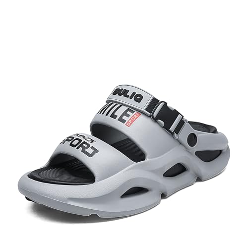 サンダル メンズ レディース スポーツ 厚底 軽量 滑り止め 室内外兼用 カジュアル 夏用 (グレー, 大人, 22.5 cm, 数値, 日本の靴のサイズ寸法)