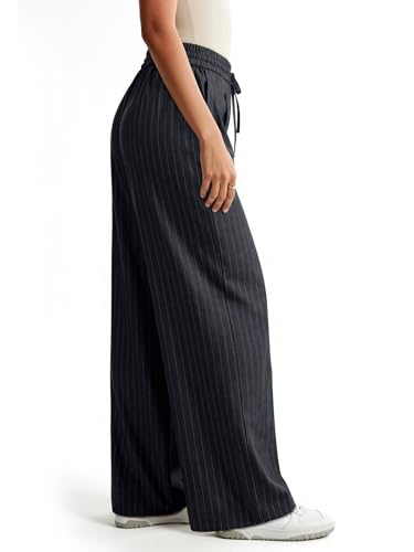 NIMIN Women's Pull On Wide Leg Pants - Drawstring Trousers for Work & Business Casual Comfort3