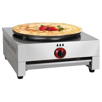 WFUAHA Pfannkuchenmaschine, Große Methangas-Pfannkuchen-Heizplatte, Kommerzielle 400-mm-Crêpe-Maschine, Antihaftbeschichtet, Französische Crêpes Und Galettes Mit Crêperie-Utensilien