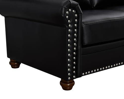 Sillón Contemporáneo Piel Sintética Negro miniatura 6