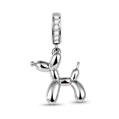 Image of GNOCE Pet Dog Bowl Bead Charm For Women, S925 Sterling Silver Bead Charm NecklaceBracelet for Her, Jewelry Gift
