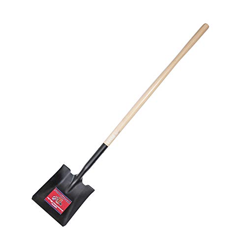 Bully Tools 52525 14-Gauge Steel Square Point Shovel with Long Hardwood Handle