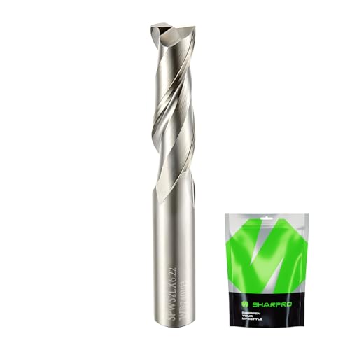 SHARPRO 1/4 Spiral Upcut Router Bit CNC Router Bits Up Cut Spiral Router Bits 1 4 Shank Solid Carbide Router Bits CNC Upcut Bit Ideal for Wood Inlay Plunge Plastic