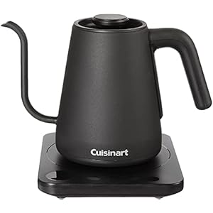 Cuisinart GK-1 Digital Goose Neck Kettle, Precision Gooseneck Spout Designed for Precise Pour Control that Holds 1-Liter, 1200-Watt Allows for Quick Heat Up, Stainless Steel,Black