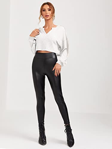 Image of Zilcon Women's Waffle Summer Tops Dressy Casual V Neck Long Sleeve Loose Crop Tunic Tops