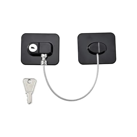 Anypro Fridge Lock, 1 Pack Refrigerator Lock with Key, Freezer Lock and Child Safety Cabinet Lock, Black Fridge Lock Cover