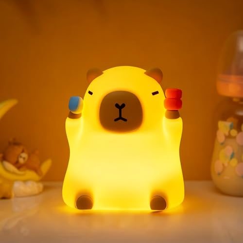 NesveCit Capybara Nachtlicht für Kinder Capybara Lampe Dimmbares Nachtlicht für Kinderzimmer mit Timer Wiederaufladbares Süßes Tier-Nachtlicht für Babys Schlafzimmer oder Studentenwohnheim