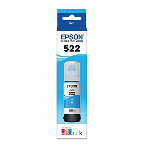 Image of Epson EcoTank ET-2800 Wireless Color All-in-One Cartridge-Free Supertank Printer & 522 EcoTank Ink Ultra-high Capacity Bottle Cyan (T522220-S)