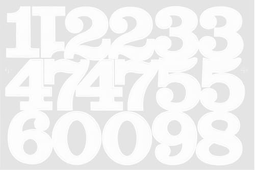 (シャシャン)XIAXIN 防水 PVC製 数字 シール ナンバー ステッカー セット 耐候 耐水 番号 ラベル キャラクター 表札 スーツケース ネームプレート ロッカー 屋内外 兼用 TS-520W (ホワイト, 1点)