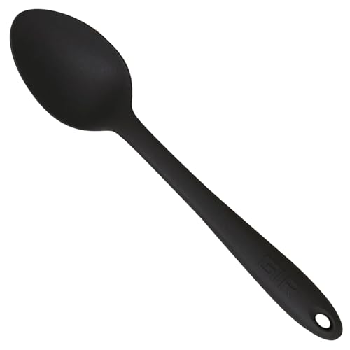 GIR: Get It Right | Heat-Resistant up to 550¡F | Seamless, Nonstick Small Kitchen Spoons for Mixing, Cooking, and Stirring | Mini - 8 IN, Black