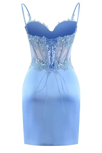 Appliques Lace Homecoming Dress for Women Tight Short Prom Dresses Satin Mini Length Juniors Pageant Gowns3