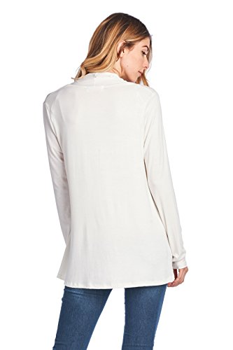 Image of Women Casual Open Front Long Sleeve Lightweight Softest Viscose Made from Bamboo Cardigan