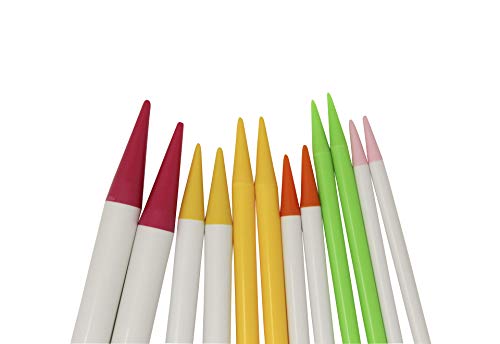 Knitpal 16-Inch Long Straight Plastic Knitting Needles For Large Projects, Set Of 6 Big Needles With Us Sizes 10.75, 11, 13, 15, 17 And 19 (7,8,9,10,12 And 16Mm) | With Knitting Guide #TOP1