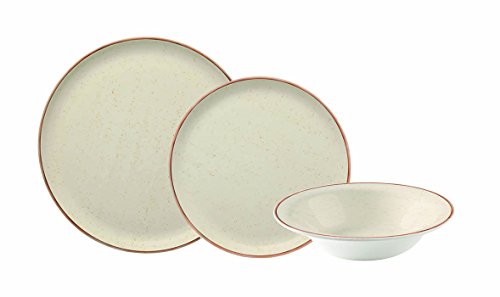 Corona Vajilla, Porcelana, Beige, 23x29x30 cm, 18 Unidades