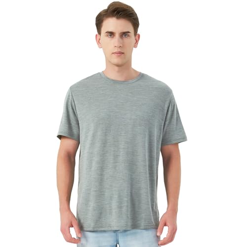 Merino Protect 100% Merino Wool T Shirts for Men Odor Resistance Base Layer Hiking Travel T-Shirt Soft Undershirt