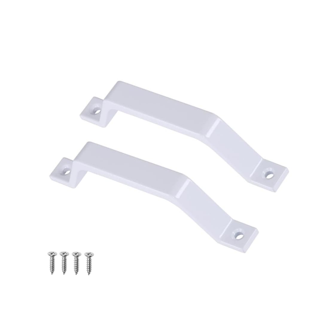 LuoQiuFa 2 Pcs Sliding Barn Door Handles, White 6.1" Gate Handles Hardware, Garage Door Pull Handles