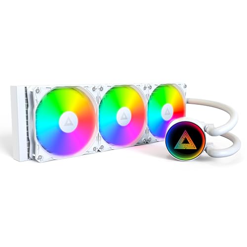 Image of MONTECH LightFlow ARGB 360 CPU Liquid Cooler, 360mm AIO with Infinity Mirror Design, 3100RPM Pump, 3x120mm ARGB Fans, Intel & AMD Support (White)