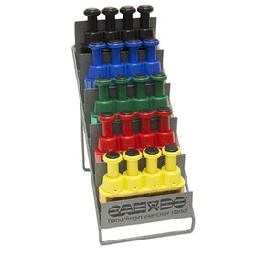 CanDo 10-3799 Digi-Flex LiTE Exerciser Set with Metal Stand, Yellow/Red/Green/Blue/Black