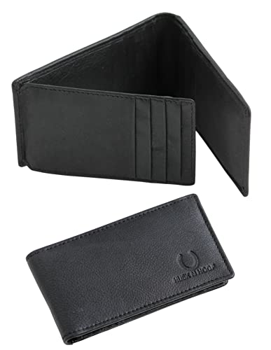 Husk N Hoof RFID Protected Leather Credit Card Holder Wallet for Man Women | Card Holder for Men Woman | Napa Black