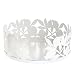 Baroni Home Portapiatti Cilindrico in Metallo Design Melograno Bianco, Porta Piatti da Tavola Moderno 24X24X9 cm