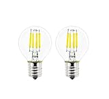 2-Pack E17 S11 LED Light Bulb,E17 Intermediate Base Globe Bulb 4W Daylight 5000K,40 Watt S11 G40 Incandescent Bulb Replacement for Desk Lamp,Cabinet,Closet,Non-Dimmable