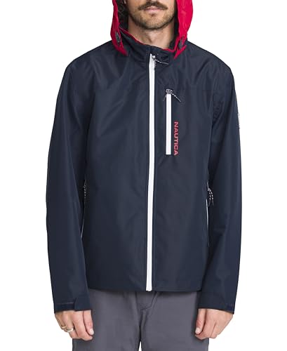 Image of Nautica Men's Lightweight Sailing Jacket - Waterproof & Windproof, Breathable