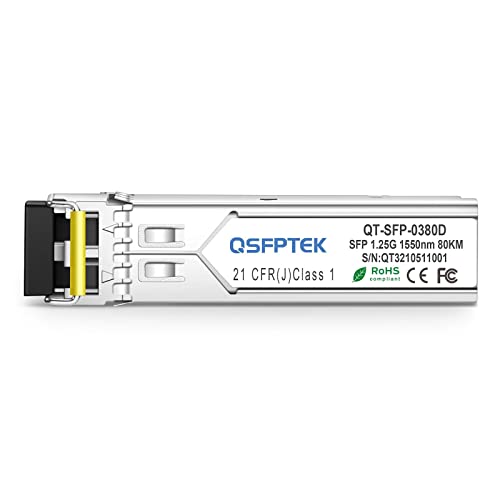 Image of 1.25 Gigabit SFP Module, 1000Base-ZX LC 1550nm, 80km Mini-GBIC Single Mode SFP Transceiver for Juniper JX-SFP-1GE-LH /SRX-SFP-1GE-LH