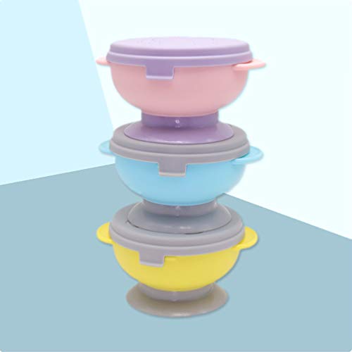 Toyvian 3 Pcs Silicone SucÃ§Ã£o Tigela de AlimentaÃ§Ã£o Do BebÃª Ficar Colocar Tigelas Ã  Prova de D