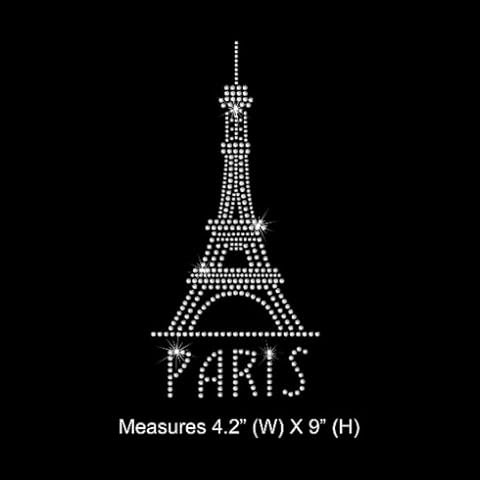 Rhinestone Transfer All Crystal Paris Eiffel Tower DIY, Iron On, Heat Transfer Cover