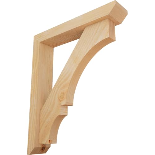 4"W x 20"D x 24"H Balboa Slat Rough Sawn Bracket w/Offset Brace, Douglas Fir