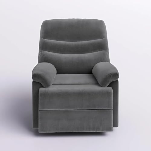 Image of Torque - Valencia 1 Seater Fabric Manual Recliner | Recliner Sofa /Chair for Living Room, Bedroom, Office (Grey) | 1 Year Warranty