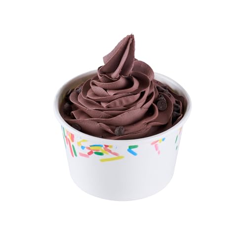 Image of Restaurantware Ice Cream Cups 50 Pack of 8 oz Leak-Resistant Disposable Dessert Bowl Frozen Yogurt Cup Round Paper Container For Cold And Hot Desserts