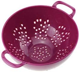 Heavy Duty 6 Inch Mini Food Colander with Double Handles for Kitchen Fruit Vegetable BPA Free (Burgundy)