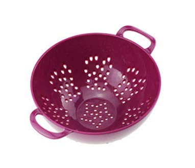 Heavy Duty 6 Inch Mini Food Colander with Double Handles for Kitchen Fruit Vegetable BPA Free (Burgundy)