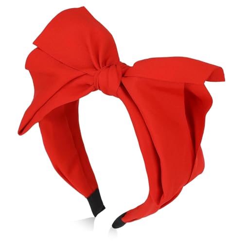 1Pc Red Fashionable Women's Bowknot Headband,Exquisite Knotted Bow Headbands for Women Headband with Double Layer Bow Red Top Knot Bow Head Band Accessories for Women Girls Hair Care,Hair Accessories