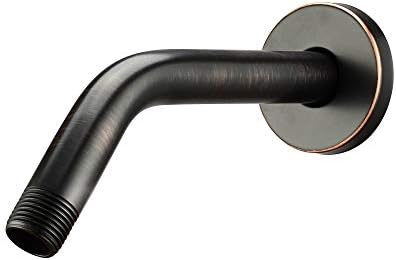 Purelux Shower Arm 8 Inches Universal Replacement Made of Stainless Steel, Oil Rubbed Bronze Finish Flange Included