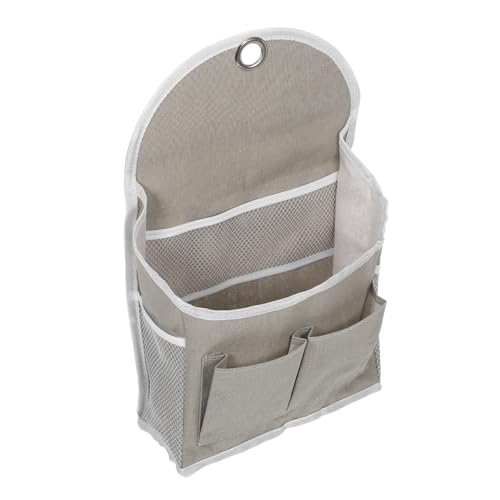Garneck Over The Door Storage Organizer Bag Grey Wall Hanging Pockets for Efficient Bedroom Bathroom Nursery and Office Organization Cotton Linen Design for Space Saving
