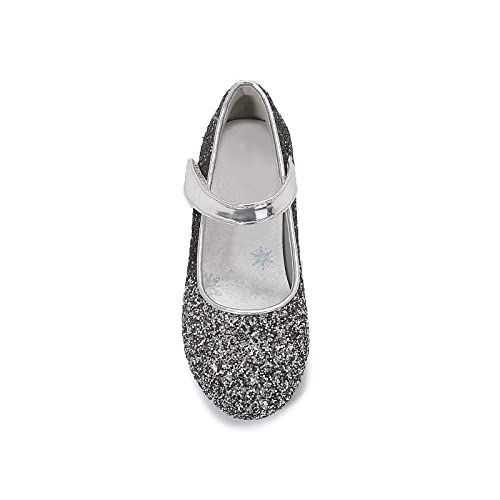 Girls High Heels Sequin Gradient Princess Low Heel Mary Jane Festive Party Dance Shoes Cutout Sandals3