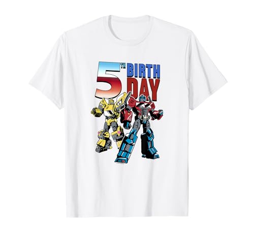 Transformers 5th Birthday Optimus Prime And Bumblebee Poster T-Shirt