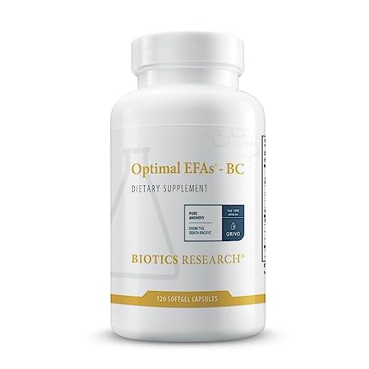 BIOTICS Research Optimal EFAs Proprietary Blend of Fish, Flaxseed and Borage Oils. Balance of Omega3, 6 and 9 Fatty Acids.Supports Immune, Inflammatory Responses,Cardiovascular Neurological Health