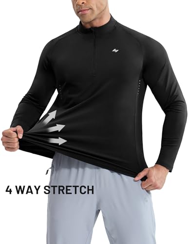 MIER Dry Fit Quarter Zip Pullover for Men, Long Sleeve 1/4 Zip Lightweight Golf Athletic Fishing Shirts (Sun Protection)3